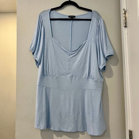 Lane Bryant Peplum Baby Doll Blouse Top size 26/28 Plus - Picture 2 of 5